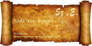 Szútor Ervin névjegykártya